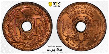 1935 1/2C Lec-27 MS65RD