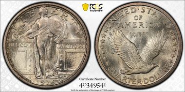 1916 25C Standing Liberty MS66FH