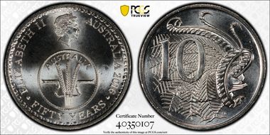 2016 10C 50 Yrs Decimal Currency MS68