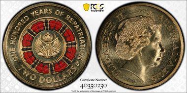 2019-C $2 100 Years of Repatriation Colorized MS67