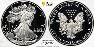 1986-S $1 Silver Eagle PR69DCAM