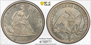 1846-O 50C WB-4 Medium Date RPD AU58