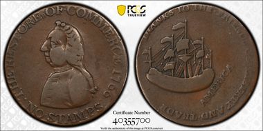 1766 1/2P William Pitt, Copper F12BN