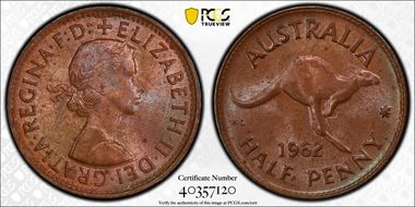 1962 Y. (p) 1/2D MS64BN