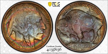 1913-D 5C Type 1 MS62