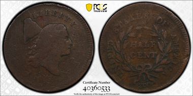 1795 1/2C Plain Edge, No Pole G6BN