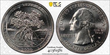 2020-W 25C Salt River Bay NP V75 Early Find MS65