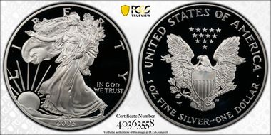 2003-W $1 Silver Eagle PR70DCAM