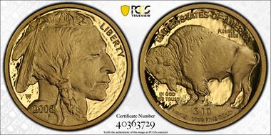 2008-W $10 American Buffalo .9999 Fine Gold PR70DCAM