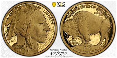 2008-W $10 American Buffalo .9999 Fine Gold PR70DCAM