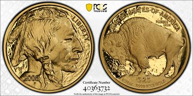 2008-W $25 American Buffalo .9999 Fine Gold PR70DCAM