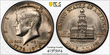 1976-D 50C Clad MS64+