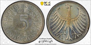 1957-J 5 Mk J-387 Regular Issue AU58