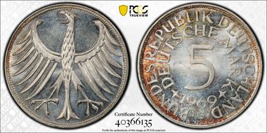 1969-G 5 Mk Regular Issue J-387 MS65