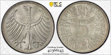 1967-D 5 Mk MS64