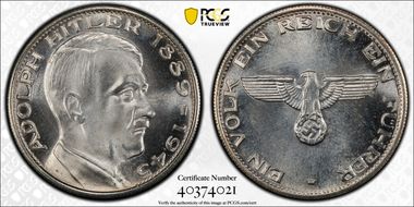 "1945" (1989) Medal C-404 "Adolph" Silvered AE Modern Fantasy SP64