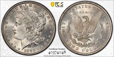 1883-O $1 VAM 4, O/O MS66+