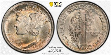 1918 10C MS65FB