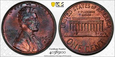 1960-D 1C Large Date MS64BN