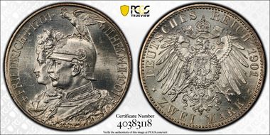 1901 2 Mk 200 Years J-105 MS63