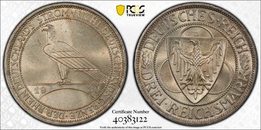 1930-D 3 Mk Rhineland J-345 MS65