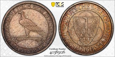 1930-J 3 Mk Rhineland J-345 MS63