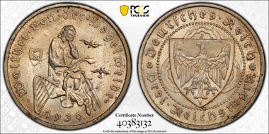 1930-J 3 Mk Vogelweide J-344 MS63