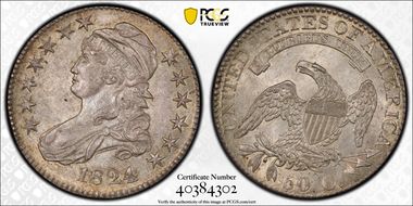 1824 50C Over Various Dates AU58