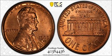 1960-D 1C Small Date MS64RD