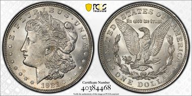 1921 $1 Morgan MS63