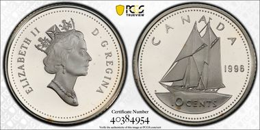 1996 10C Silver PR69DCAM