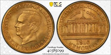 1916 G$1 McKinley MS65