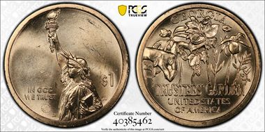 2019-P $1 American Innovation GA Trustees' Garden Pos. B MS64+