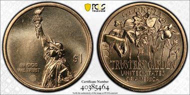 2019-D $1 American Innovation GA Trustees' Garden Pos. A MS67