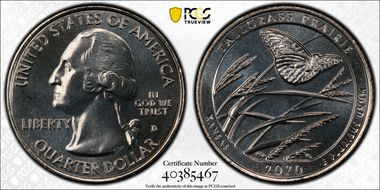 2020-D 25C Tallgrass Prairie NP MS68