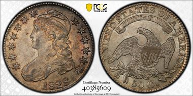 1828 50C Square 2, Small 8s, Lg. Letters MS63