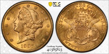 1907 $20 Liberty MS63