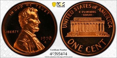 1970-S 1C Large Date PR67CAM