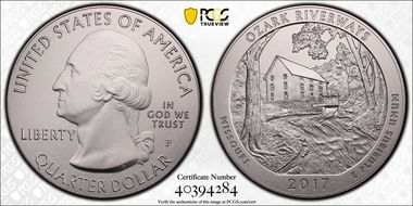 2017-P 25C Ozark Riverways NP 5 oz Silver SP70