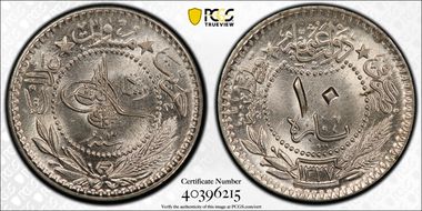 AH1327//3 (1911) 10 Para KM-760 MS66