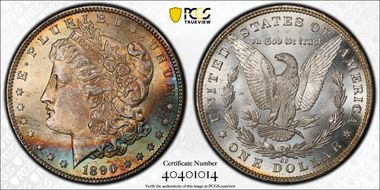 1890-CC $1 Tailbar MS63