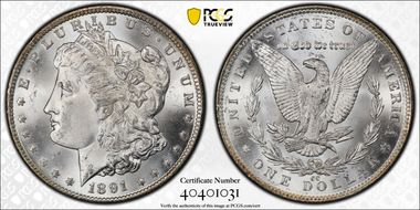 1891-CC $1 MS64+