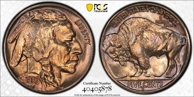 1936-S 5C MS67+