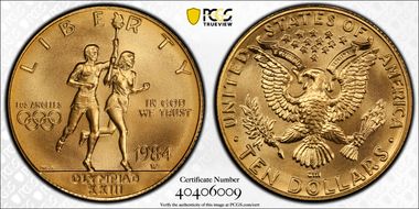 1984-W $10 Olympic MS69