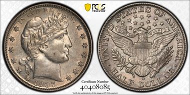 1907-O 50C AU55