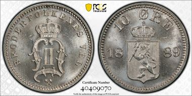 1889 10 Øre MS66