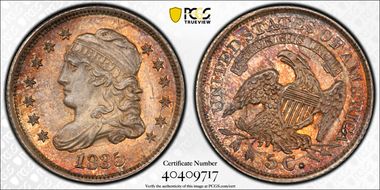1835 H10C Large Date, Large 5C MS66+