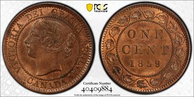 1859 1C Narrow 9 MS63RB