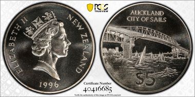 1996 $5 Auckland - City of Sails MS69