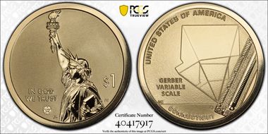 2020-S $1 American Innovation CT Rev PR Gerber Variable Scale First Day of Issue PR70
